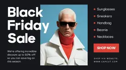 Black Modern Black Friday Sale Promo Facebook Ad
