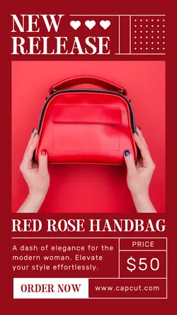 Red Rose Handbag Instagram Story