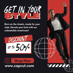 Fashion Streetwear Black Red