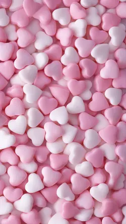 Papier peint affiche créative coeur d'amour blanc rose