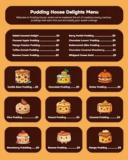 Pudding House Delights Menu