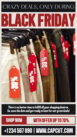 Crazy Deals During Black Friday Instagram Story