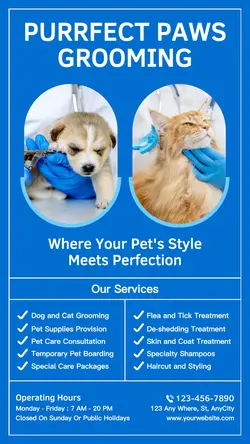 Pet Services Purrfect Paws Grooming Instagram Post