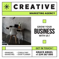 Flat Creative Agency Business Instagram Post