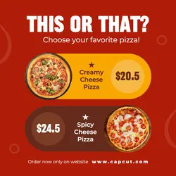 Red This or That Favorite Pizza Instagram Post