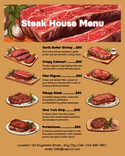 Steak House Menu