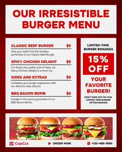 Food Burger Menu Instagram Post 3