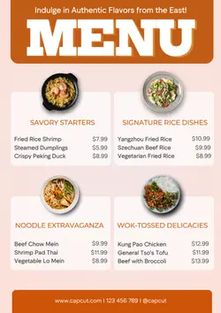 Non-Marketing Menu-Chinese Restaurant Simple