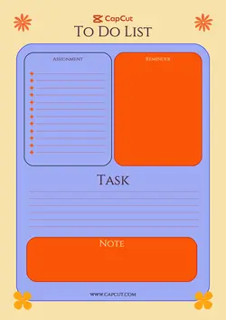 Cream & Blue Modern To Do List A4
