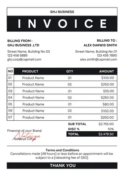 Modern Minimalist Invoice