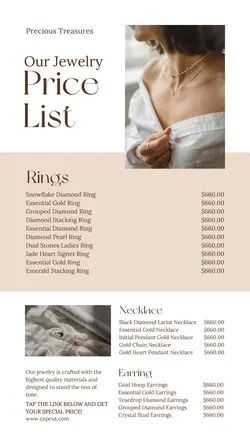 Jewelry and accessories Pricelist Instagram Story