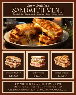 super delicious sandwich menu instagram post