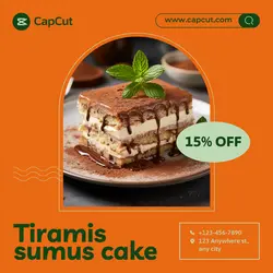 Foods & Beverage Tiramis sumus cake Online event