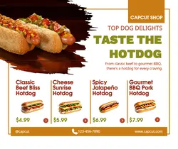 Food Hotdog Product Display Facebook Post