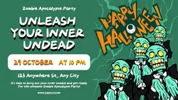 Halloween Zombie Party Invitation Facebook Cover