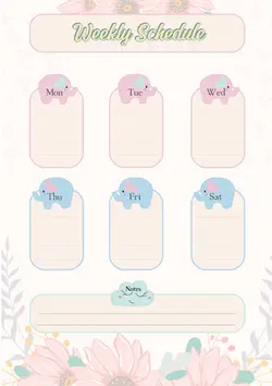 Weekly Schedule Cute Template