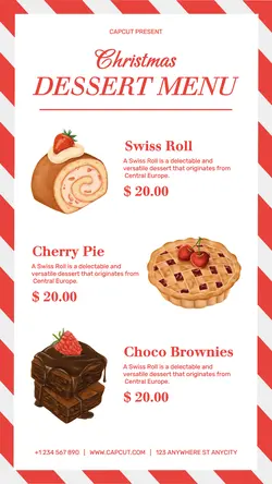 Christmas Dessert Menu