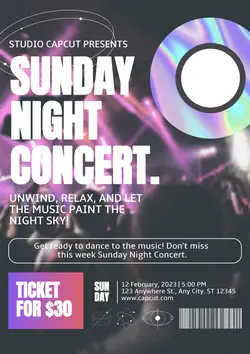 Non-marketing Sunday Night Concert Purple Minimalist