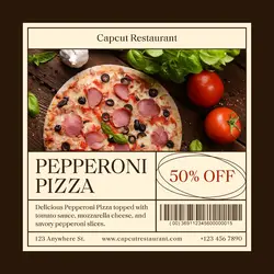 Pepperoni Pizza Sale for Instagram Post
