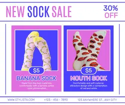 Fashion Sock Sale Promotion Facebook Post