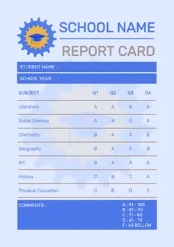 NON MARKETING REPORT CARD