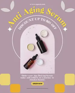 Anti aging serum promotion instagram post