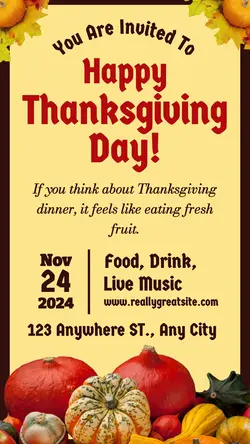 Happy Thanksgiving Day Instagram Story