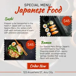 Japanese Food Display Instagram Post