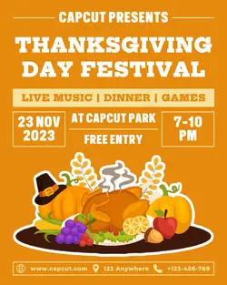 Thanksgiving Festival Poster Promotion IG Portrait