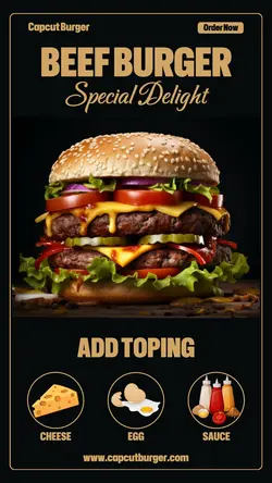 Food Beef Burger Special Delight Instagram Story