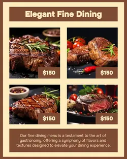 Elegant Fine Dining Menu