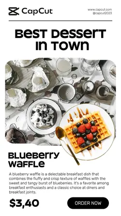 Food Waffle Product Display Instagram Story