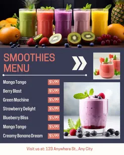Smoothies Beverage Menu Instagram Portrait