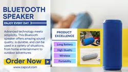 Electronic template design, minimalist Bluetooth speaker for product promotion needs