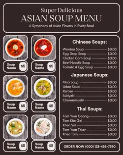 asian soup menu instagram post