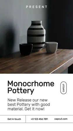 White Pottery Launching Display Instagram Post