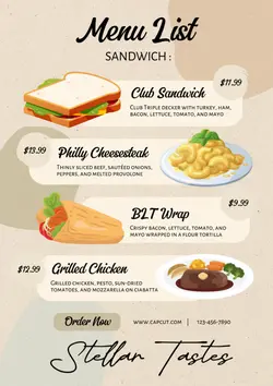 Restaurant Menu Menu