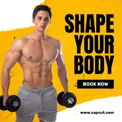 Workout and Fitness Yellow Modern Fitness Gym Instagram Post