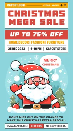 Christmas Mega Sale Poster Promotion TikTok Post