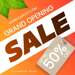 Grand Opening Sale Orange Instagram Post