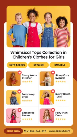 7 Multi-product Image Children's Clothes for Girls Product Display