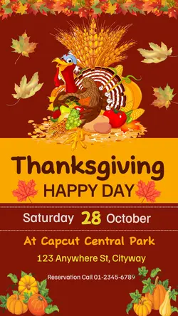 Thanksgiving Happy Day Invitation Insta Story