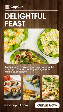Food and Beverage - Delightful Feast Wood Instagram Story