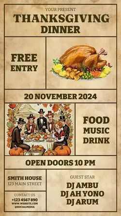 Thanksgiving Invitation for Instagram Story