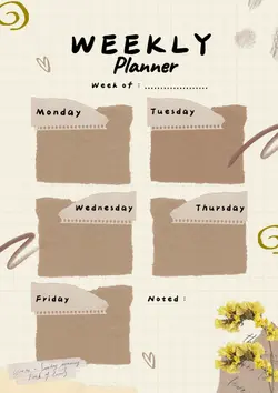 Non-Marketing brown aesthetic weekly planner 