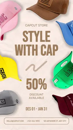 Cap Fashion Product Display Instagram Story Simple