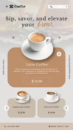 Coffee Advertisement Mobile Page Website