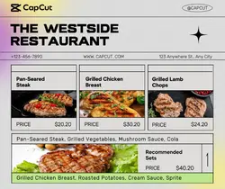 Foods & Beverage Roast meat Menu Minimalist