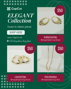 Fashion Industry - Jewelry - IG Portrait - Elegant Collection Green and Red