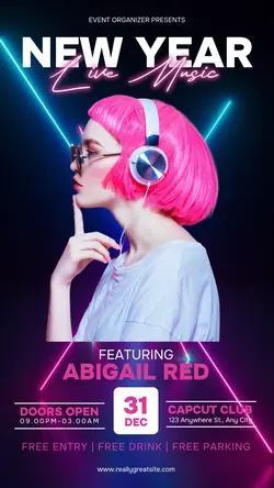 New Year Live Music Instagram Story